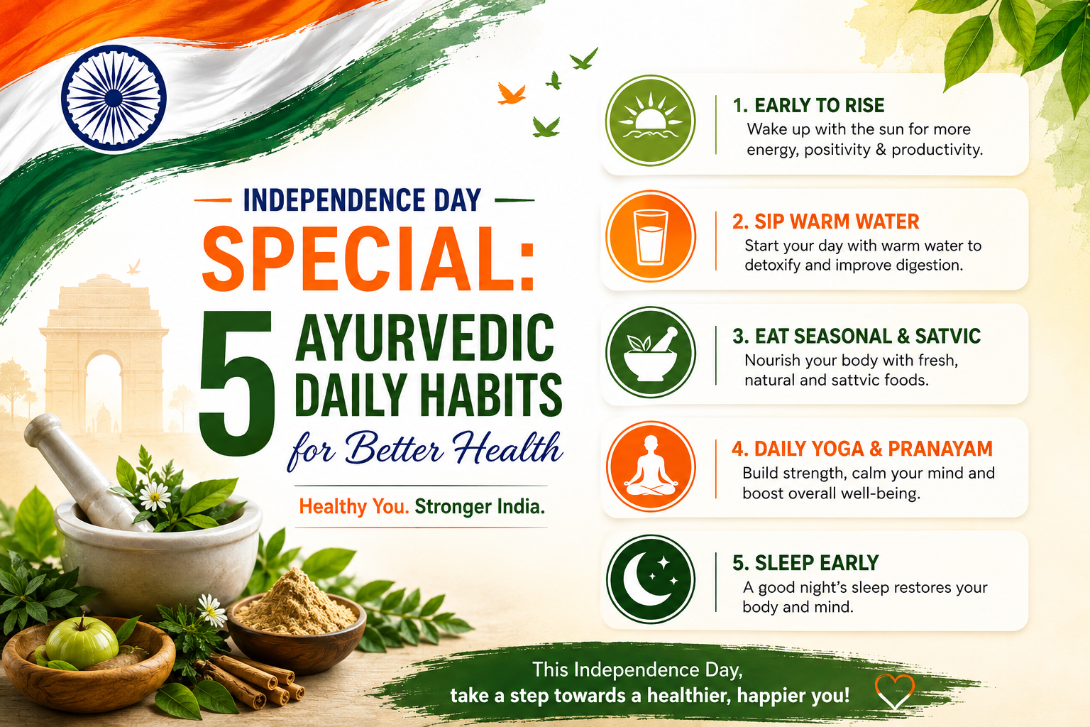 Independence Day Special: 5 Ayurvedic Daily Habits for Better Health