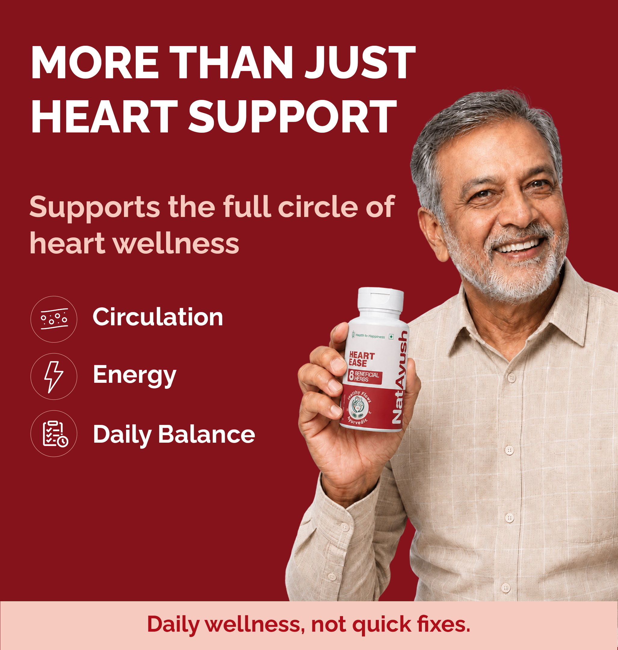 Heart Ease Tablet (Ayurvedic Heart Wellness Tablets)